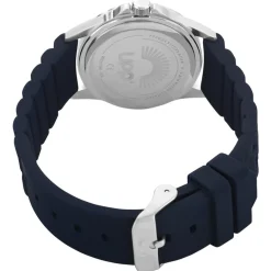Outlet UPP Montre Axel Bleu cadran argenté fond bleu bracelet silicone bleu