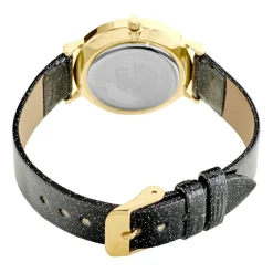 New UPP Montre Crush Noir cadran doré fond noir bracelet synthétique noir