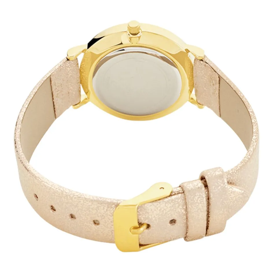 Outlet UPP Montre Dream Blanc cadran doré fond blanc bracelet synthétique doré rose