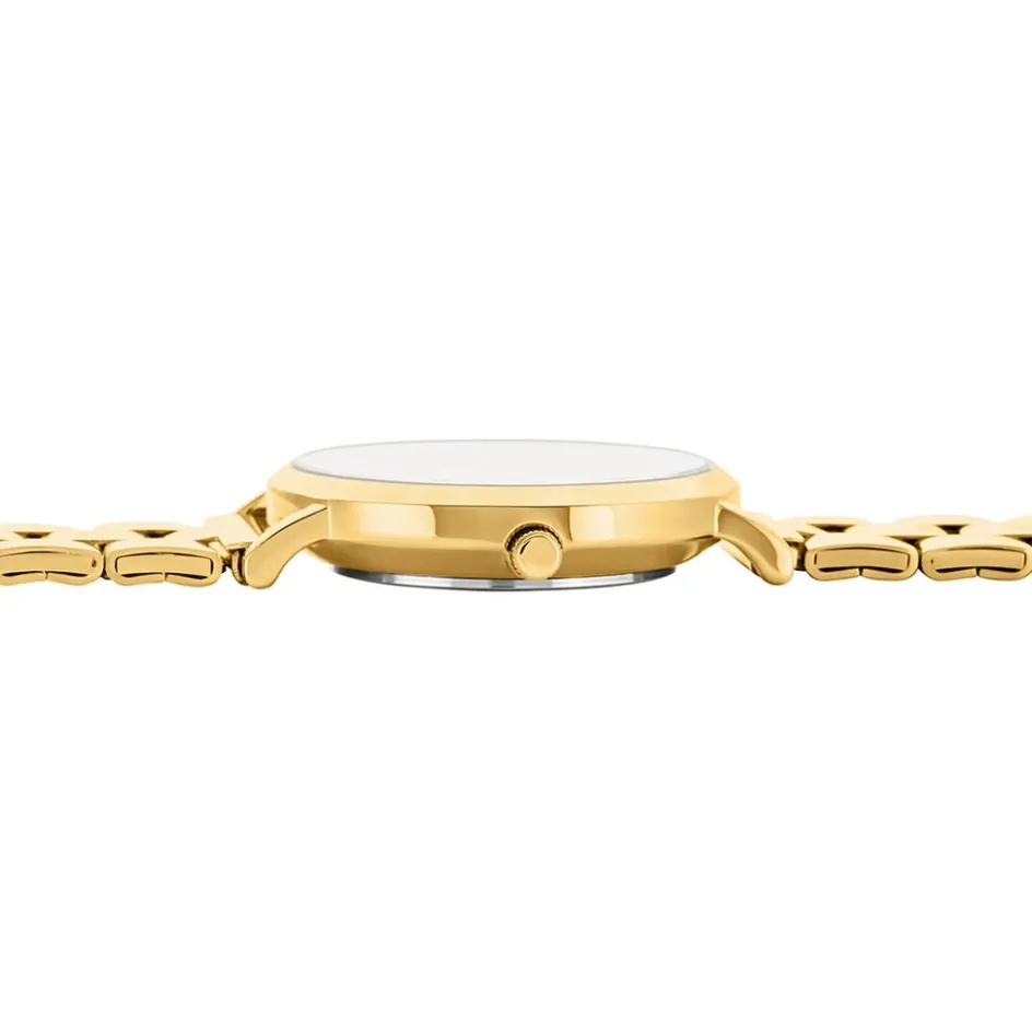 Discount UPP Montre Solena Blanc cadran doré fond blanc bracelet acier doré