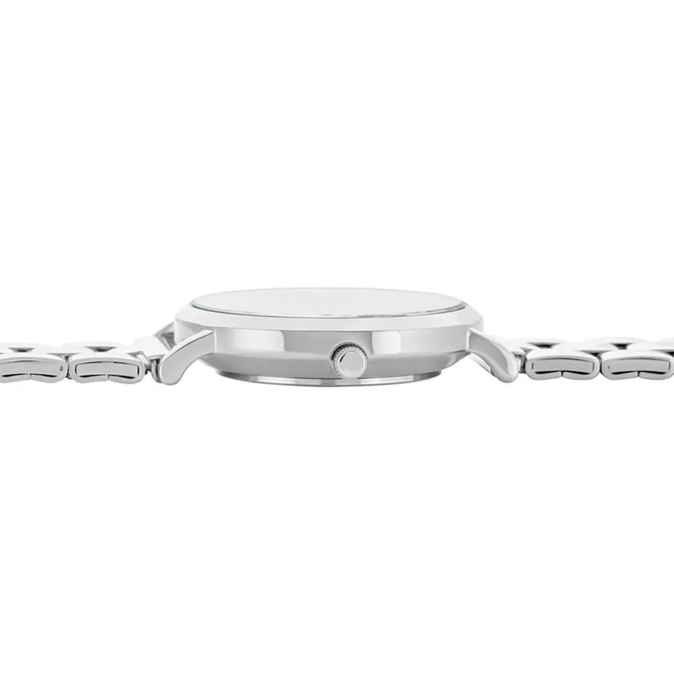 Discount UPP Montre Solena Blanc cadran argenté fond blanc bracelet acier argenté