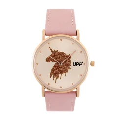New UPP Montre Solene Doré Rose cadran doré rose fond doré rose bracelet synthétique rose