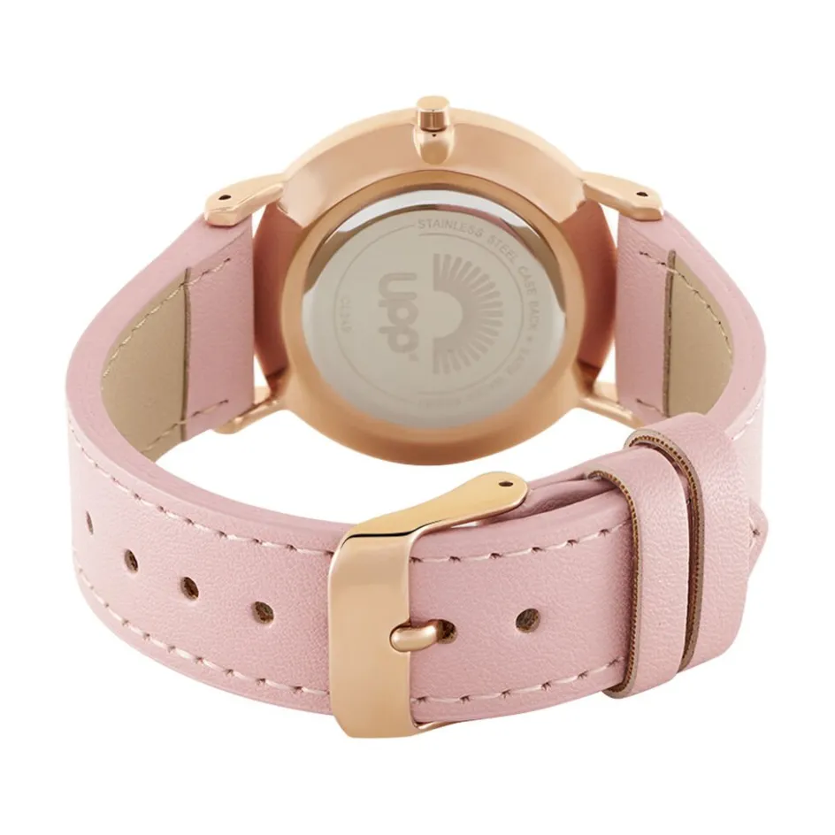 New UPP Montre Solene Doré Rose cadran doré rose fond doré rose bracelet synthétique rose