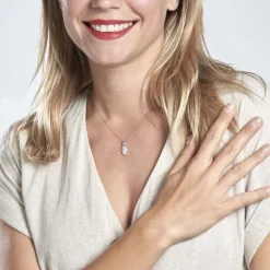 Online Histoire d'Or Pendentif Amelot Argent Blanc Oxyde De Zirconium