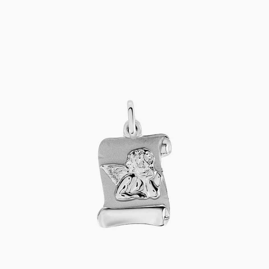 Discount Histoire d'Or Pendentif Ange Parchemin or blanc