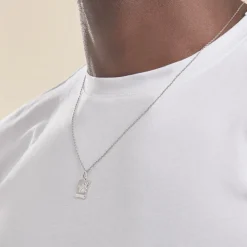 Discount Histoire d'Or Pendentif Ange Parchemin or blanc