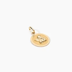 Online Histoire d'Or Pendentif Ange Rond Cisele or jaune