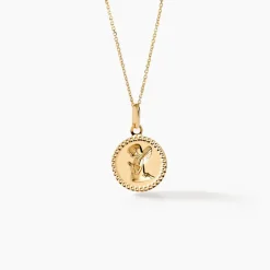 Histoire d'Or Pendentif Ange Rond Cisele* Bijoux Personnalisés|Pendentifs