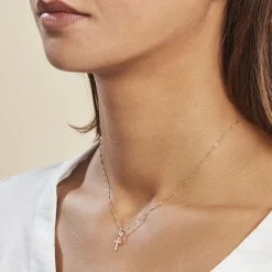 Clearance Histoire d'Or Pendentif Bathilde Croix Diamantee Or Jaune