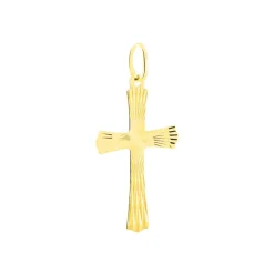 Clearance Histoire d'Or Pendentif Benny Croix Ciselee Or Jaune