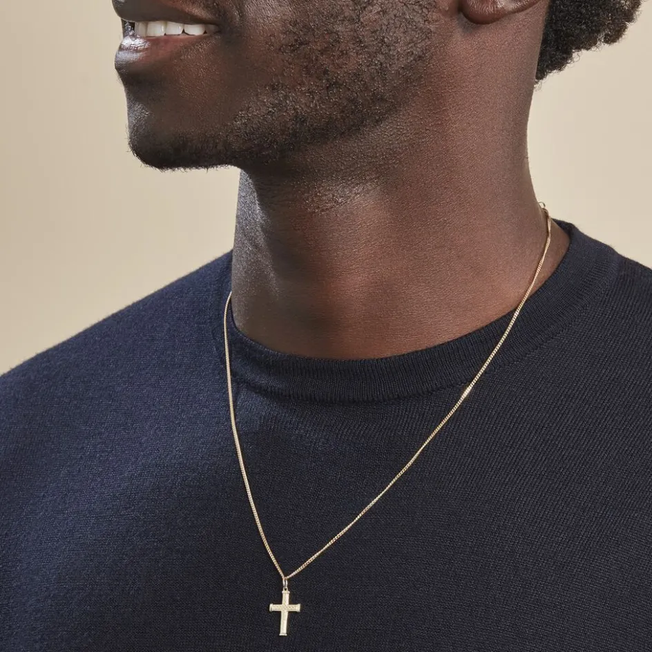 Discount Histoire d'Or Pendentif Benny Croix Ciselee Or Jaune