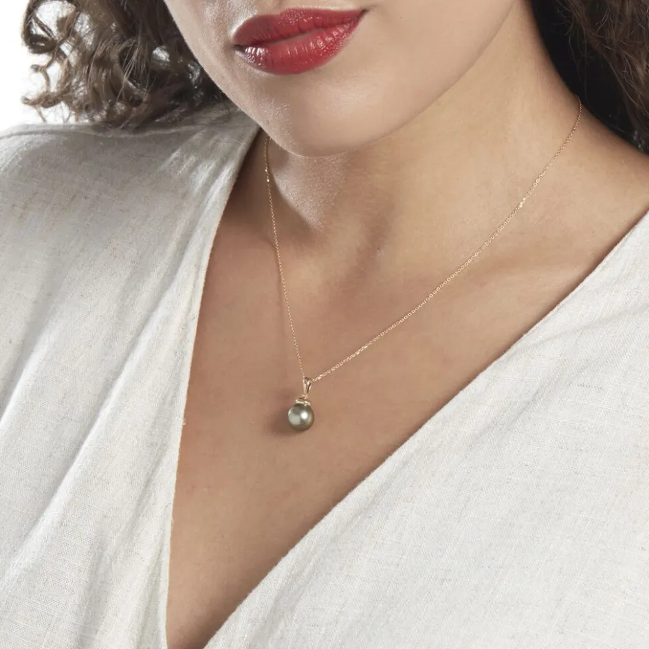 Best Histoire d'Or Pendentif Cerclee Or Jaune Perle De Culture De Tahiti