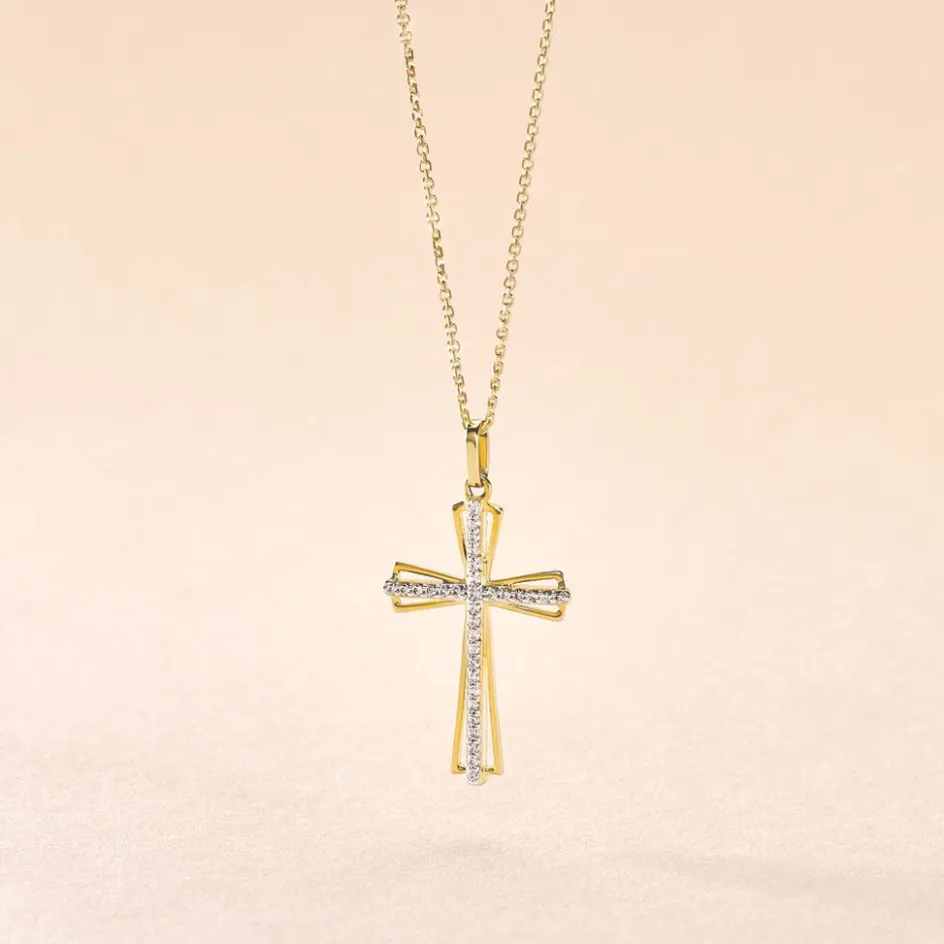 Clearance Histoire d'Or Pendentif Crocetta Or Jaune Oxyde De Zirconium