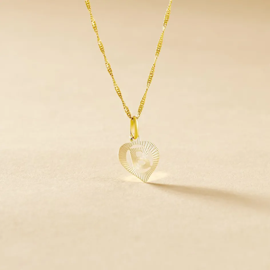 Outlet Histoire d'Or Pendentif Eudocie Coeur Lettre Or Jaune