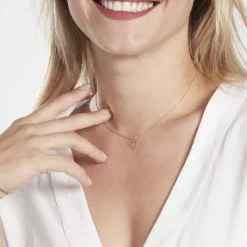 Online Histoire d'Or Pendentif Eudocie Coeur Strie Or Jaune