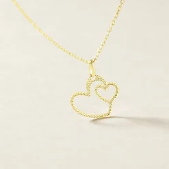 Online Histoire d'Or Pendentif Eudocie Coeurs Diamantes Or Jaune