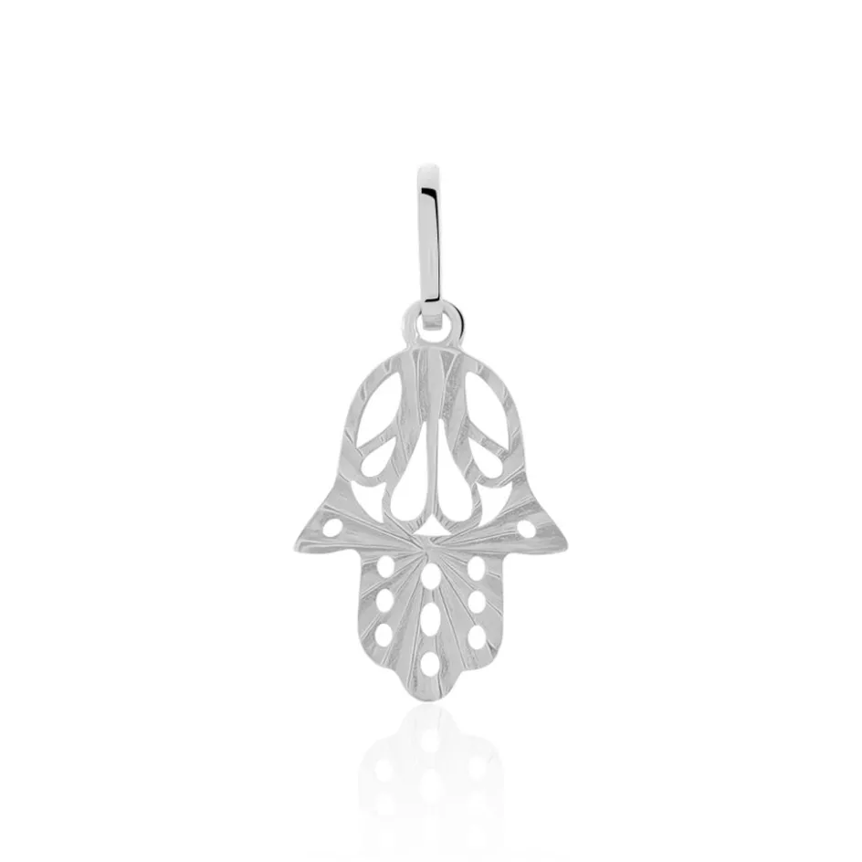 Online Histoire d'Or Pendentif Fatima or blanc