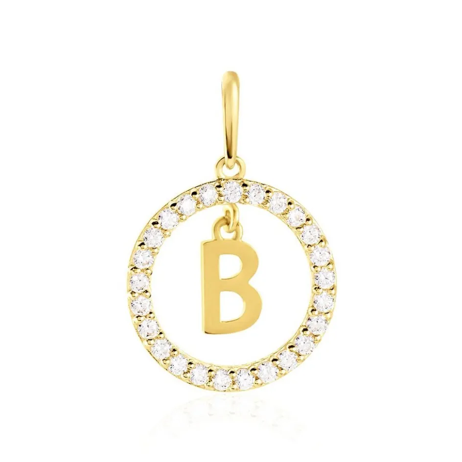 Outlet Histoire d'Or Pendentif Gabe Or Jaune Oxyde De Zirconium