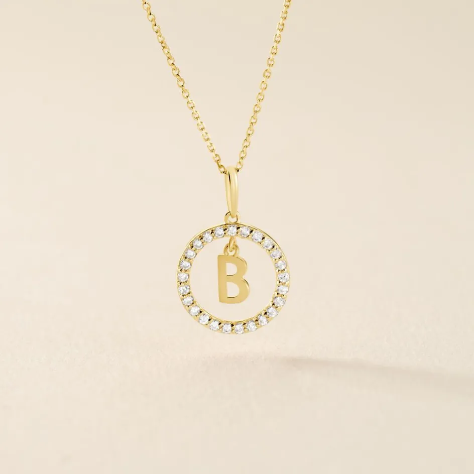 Outlet Histoire d'Or Pendentif Gabe Or Jaune Oxyde De Zirconium