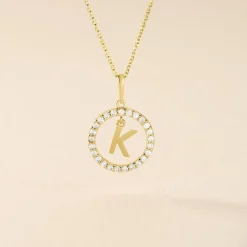 Outlet Histoire d'Or Pendentif Gabe Or Jaune Oxyde De Zirconium