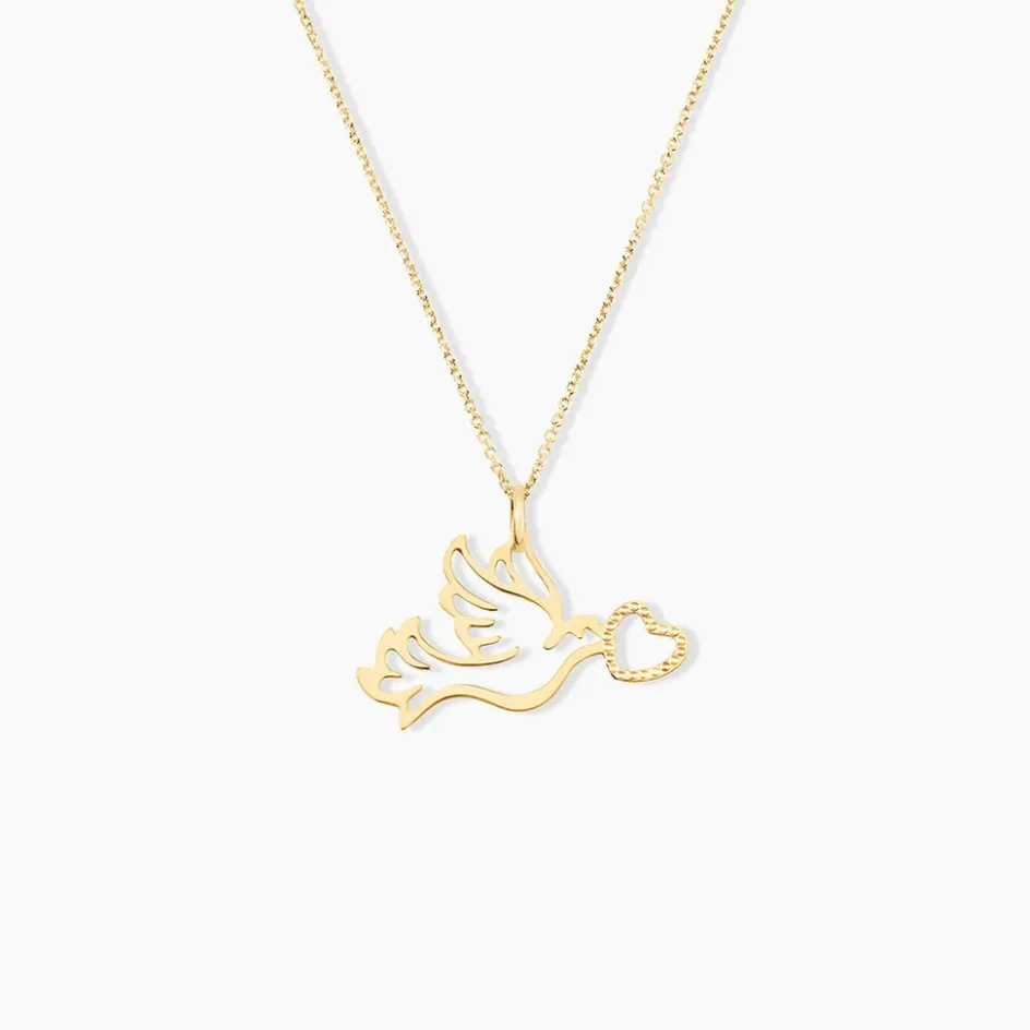 Online Histoire d'Or Pendentif Guecha Colombe Et Coeur Or Jaune