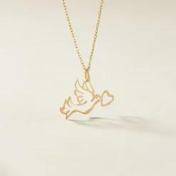 Online Histoire d'Or Pendentif Guecha Colombe Et Coeur Or Jaune