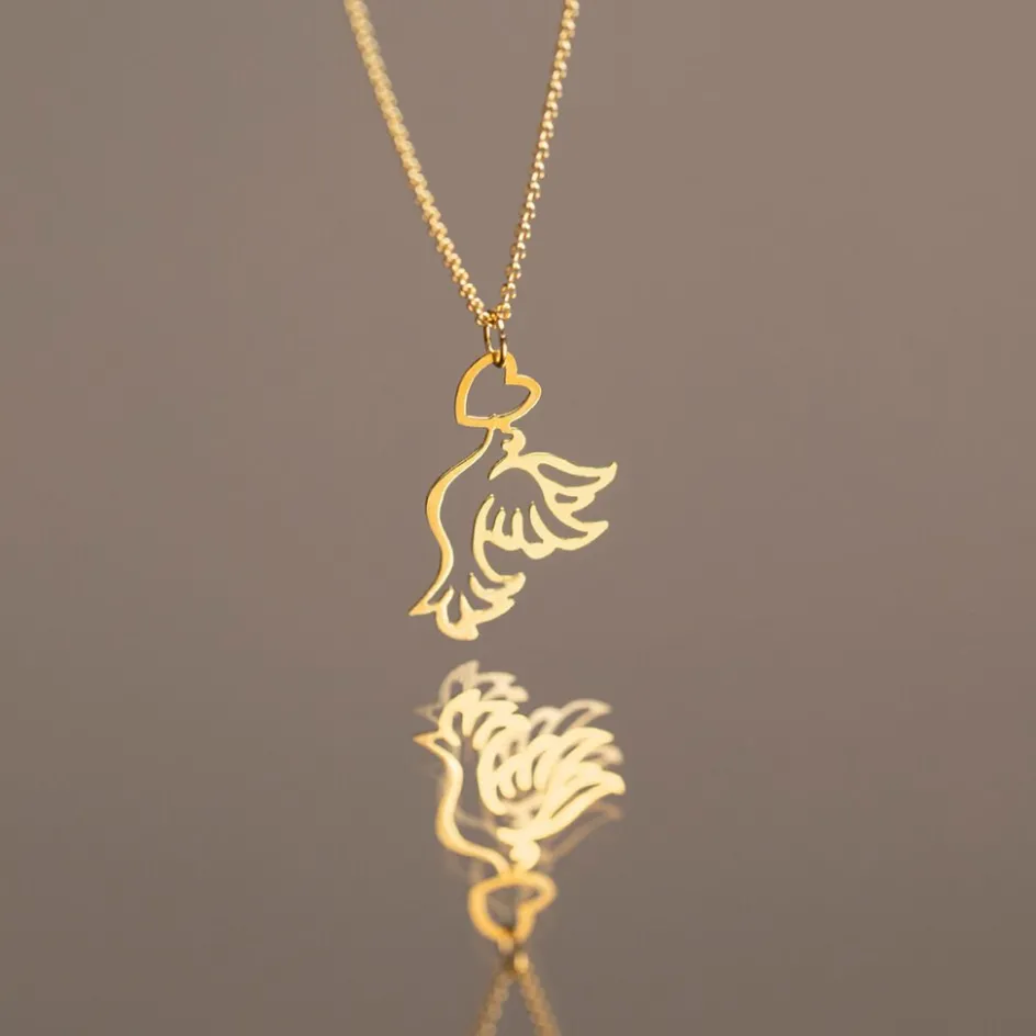 Online Histoire d'Or Pendentif Guecha Colombe Et Coeur Or Jaune