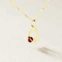 Best Histoire d'Or Pendentif Helidie Coccinelle Lettre Or Jaune