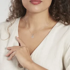 New Histoire d'Or Pendentif Herbertine Flocon Or Blanc