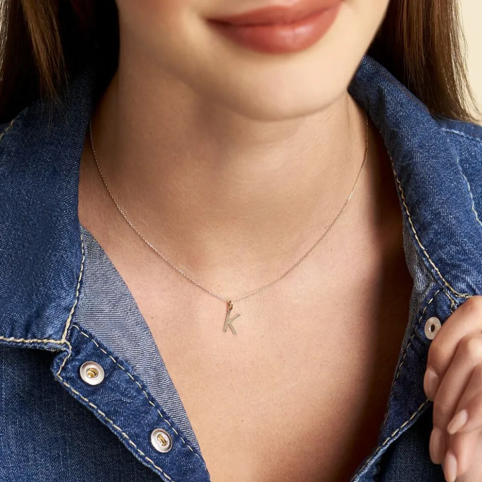 Discount Histoire d'Or Pendentif Ionia Lettre or jaune