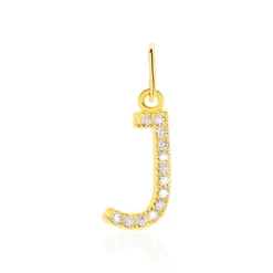 Best Histoire d'Or Pendentif Klementine Lettre J Or Jaune Oxyde