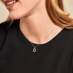 Online Histoire d'Or Pendentif Lettre D Or Jaune Oxyde