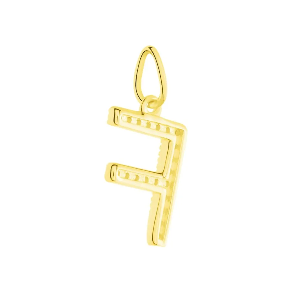 Outlet Histoire d'Or Pendentif Lettre F Or Jaune Oxyde
