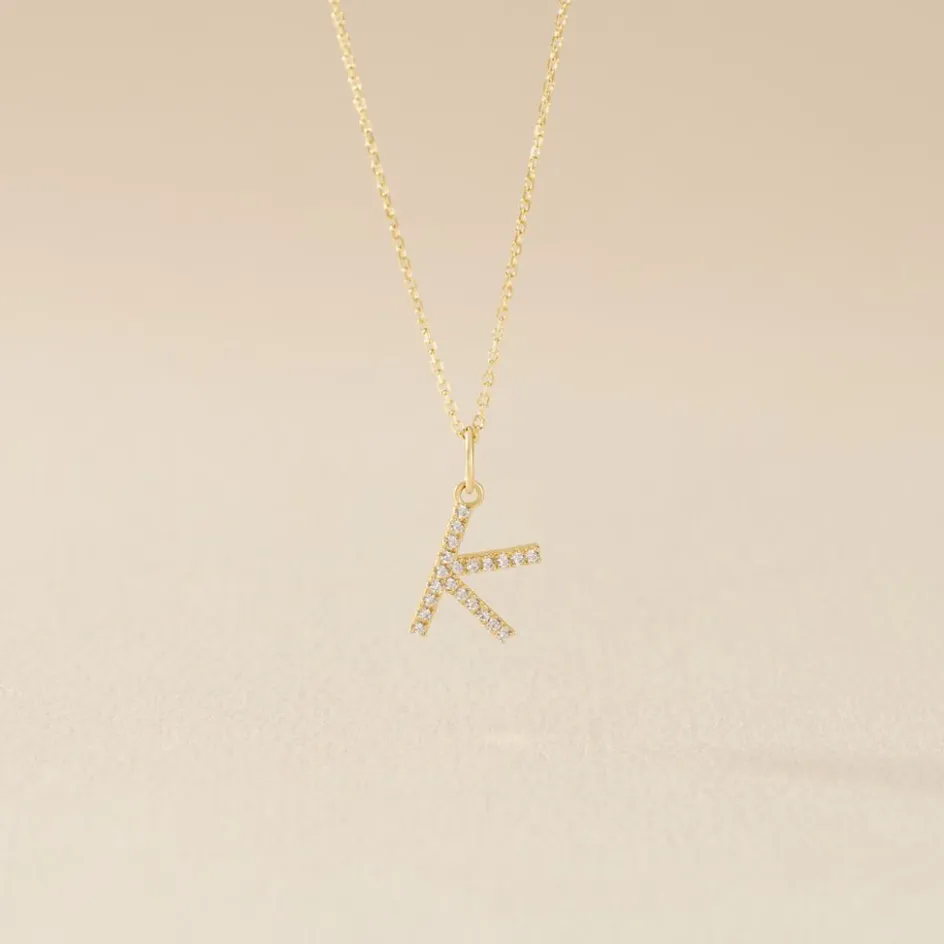 Outlet Histoire d'Or Pendentif Lettre K Or Jaune Oxyde