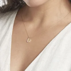 Outlet Histoire d'Or Pendentif Lettre U Or Jaune Oxyde