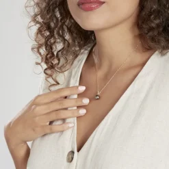 Sale Histoire d'Or Pendentif Nilma Or Jaune Perle De Culture De Tahiti Et Diamant