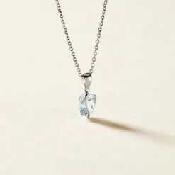 Clearance Histoire d'Or Pendentif Prudencia Or Blanc Topaze or blanc topaze bleue