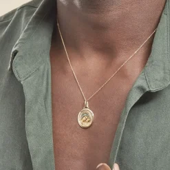 Online Histoire d'Or Pendentif Vierge A L'enfant Ovale Or Jaune