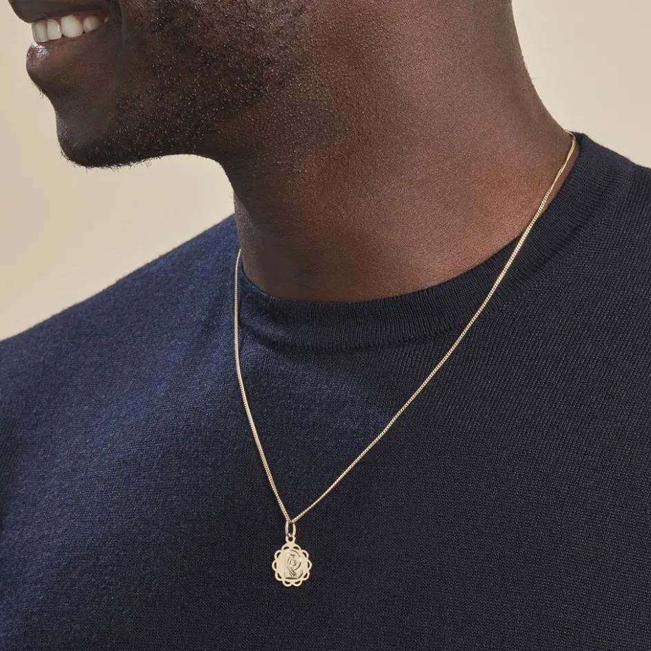 Outlet Histoire d'Or Pendentif Vierge Rond Dentelle Or Jaune