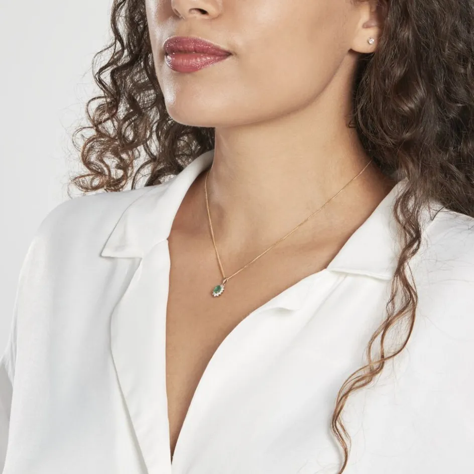 Best Histoire d'Or Pendentif Vladimir Diamants or jaune emeraude