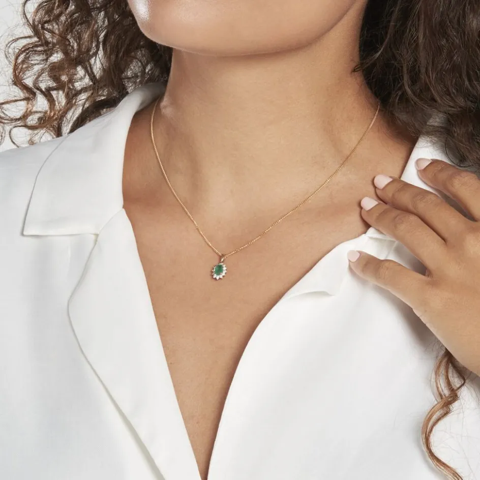 Best Histoire d'Or Pendentif Vladimir Diamants or jaune emeraude