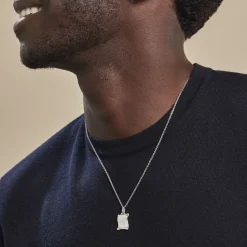 Outlet Histoire d'Or Pendentif Zodiaque Parchemin Argent Blanc