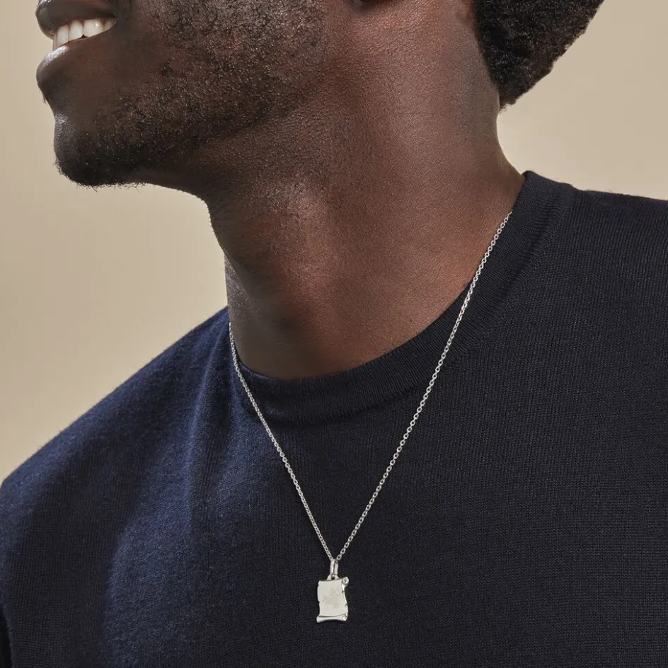 Outlet Histoire d'Or Pendentif Zodiaque Parchemin Argent Blanc