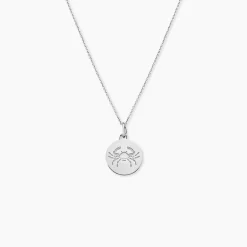 Outlet Histoire d'Or Pendentif Zodiaque Rond Argent Blanc