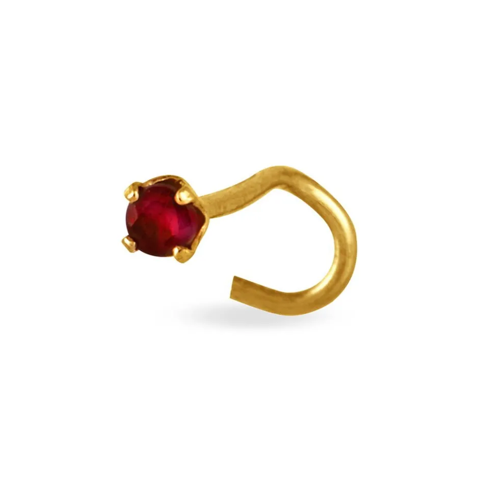 Best Histoire d'Or Piercing De Nez Friea Serti Griffe Or Jaune Rubis