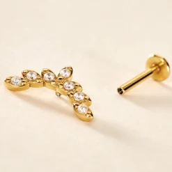 Best Histoire d'Or Piercing D'hélix Annecy Acier Jaune Cristal