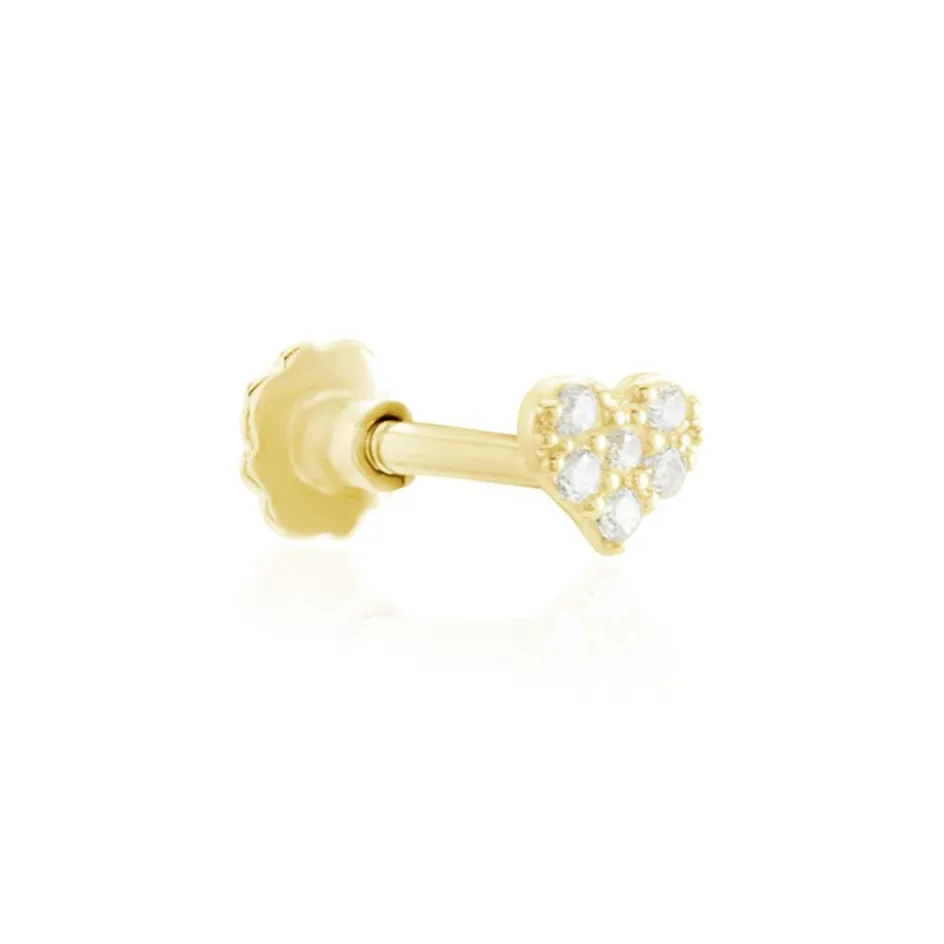 Online Histoire d'Or Piercing D'oreille Or Jaune Adasonia Oxydes De Zirconium