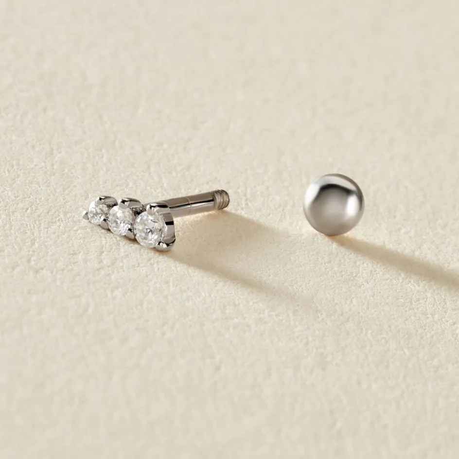 New Histoire d'Or Piercing D'oreille Unitaire Delphie Argent Blanc Oxyde De Zirconium