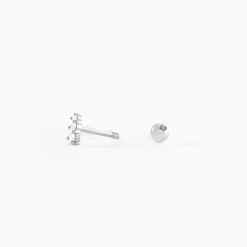 Hot Histoire d'Or Piercing D'oreille Unitaire Delphie Argent Blanc Oxyde De Zirconium