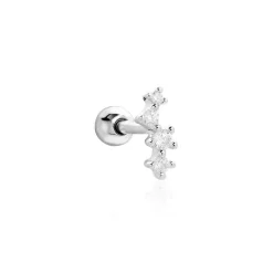 Histoire d'Or Piercing D'oreille Unitaire Roseau Argent Blanc Oxyde De Zirconium* Boucles D'Oreilles|Piercings D'Oreilles